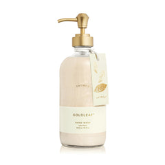 Thymes Goldleaf front bottle showing elegant glass and floral scent benefit