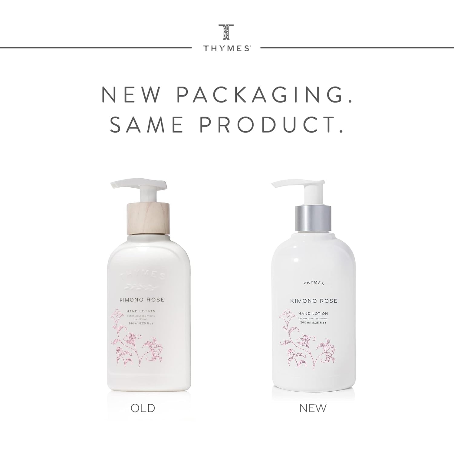 Thymes Kimono Rose in-hand application demonstrating smooth absorption