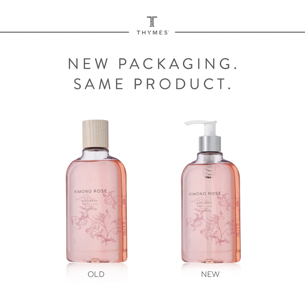 Thymes Kimono Rose pump detail demonstrating easy controlled dispensing