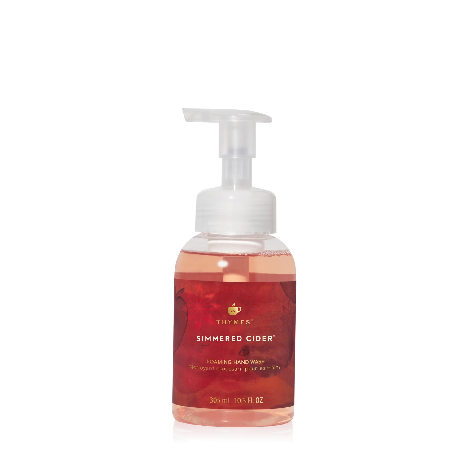 Thymes Simmered Cider front packaging showing elegant pump and bottle for decorative use