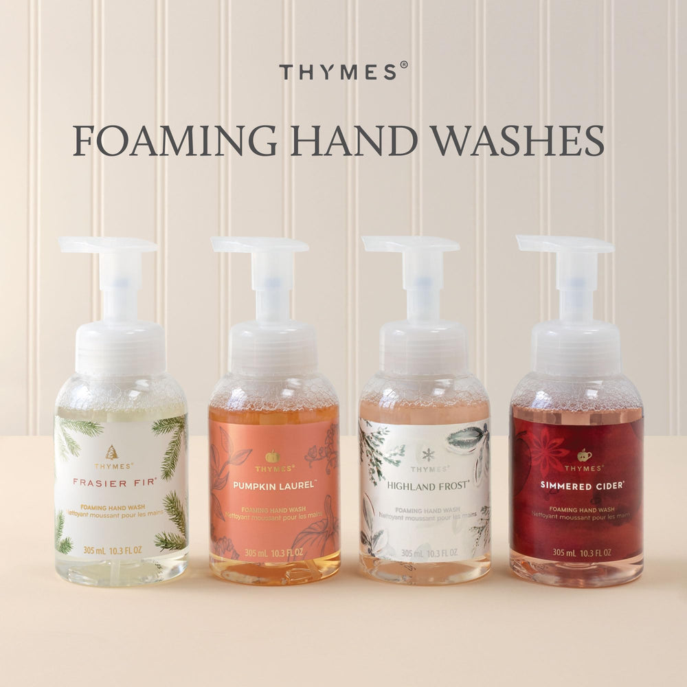 Thymes Simmered Cider next to common items showing 10.3 fl oz scale for space planning