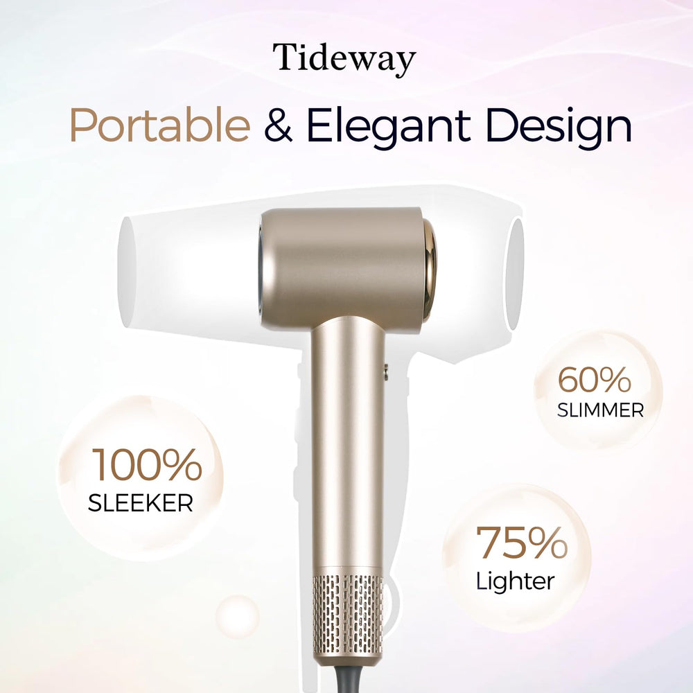 TIDEWAY drying curly hair showing defined curls and frizz reduction benefit