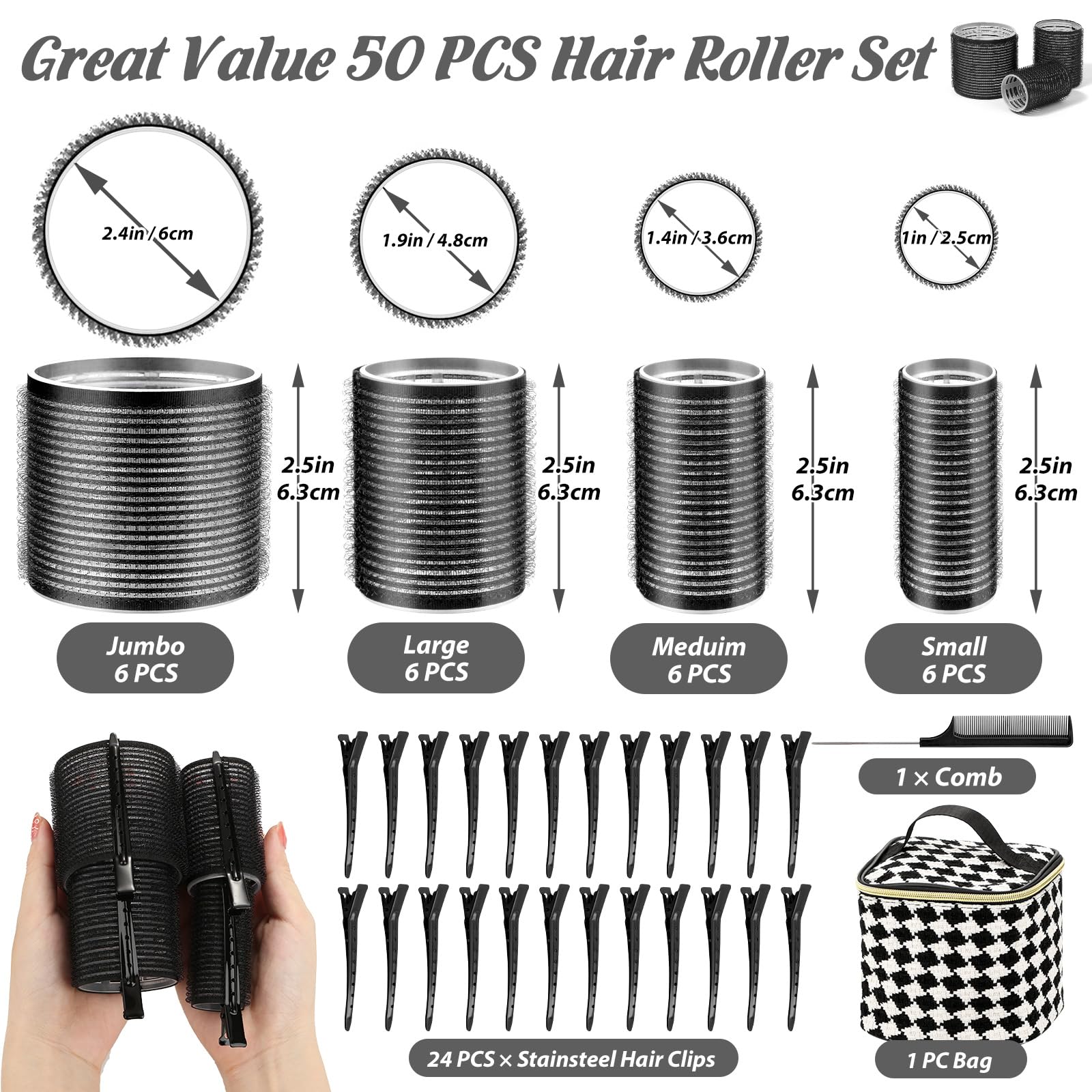 Tidponra hair clips and comb detail for easy sectioning and secure styling