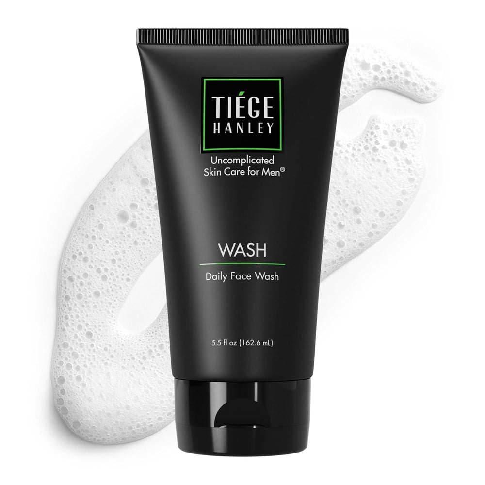 Tiege Hanley front bottle showing clean packaging and easy pump