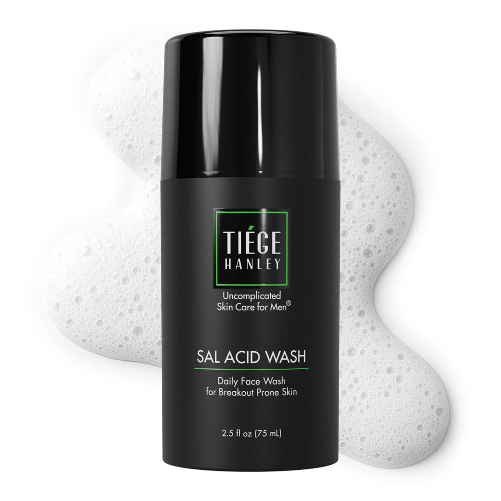 Tiege Hanley front packaging showing cleanser and clear branding for quick identification
