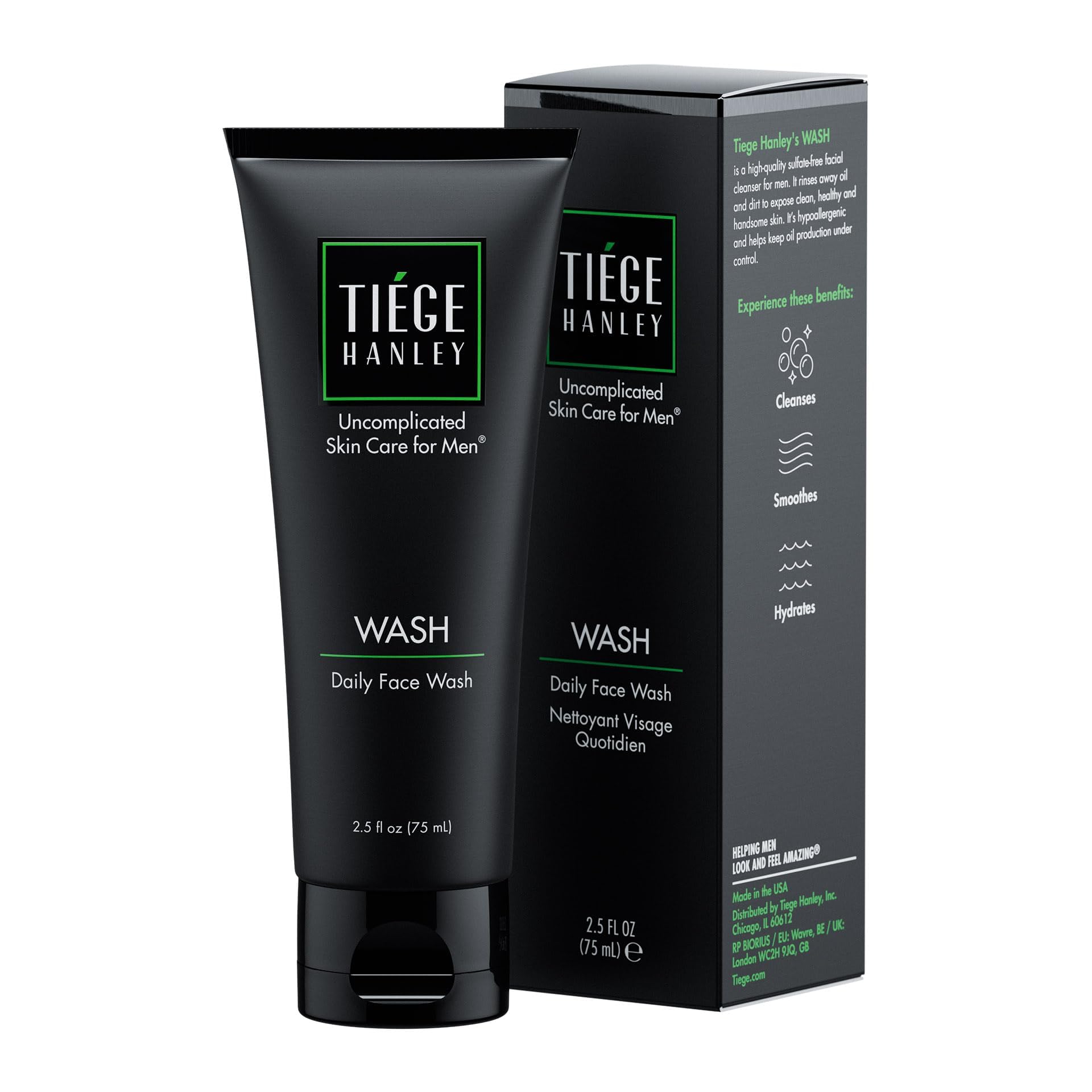 Tiege Hanley front packaging showing bottle and clean design, promotes clarity