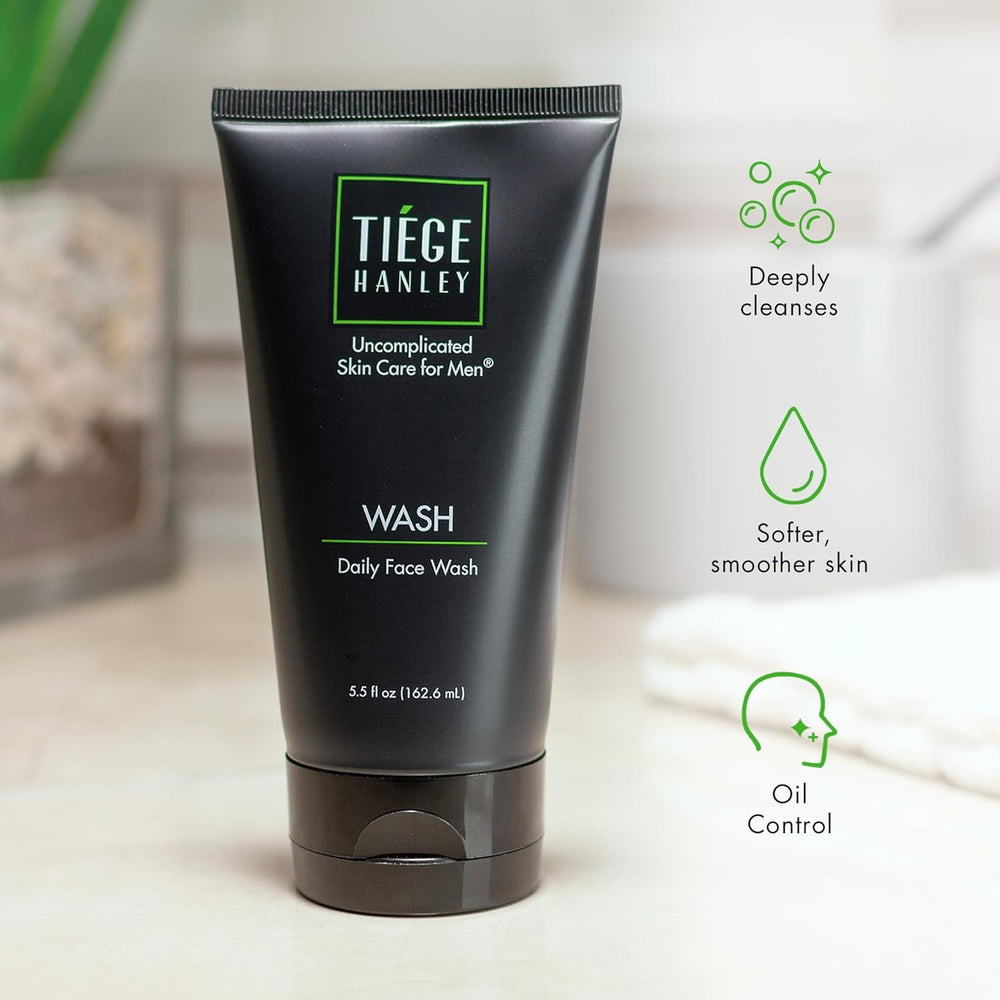 Tiege Hanley in-hand application showing quick morning use benefit