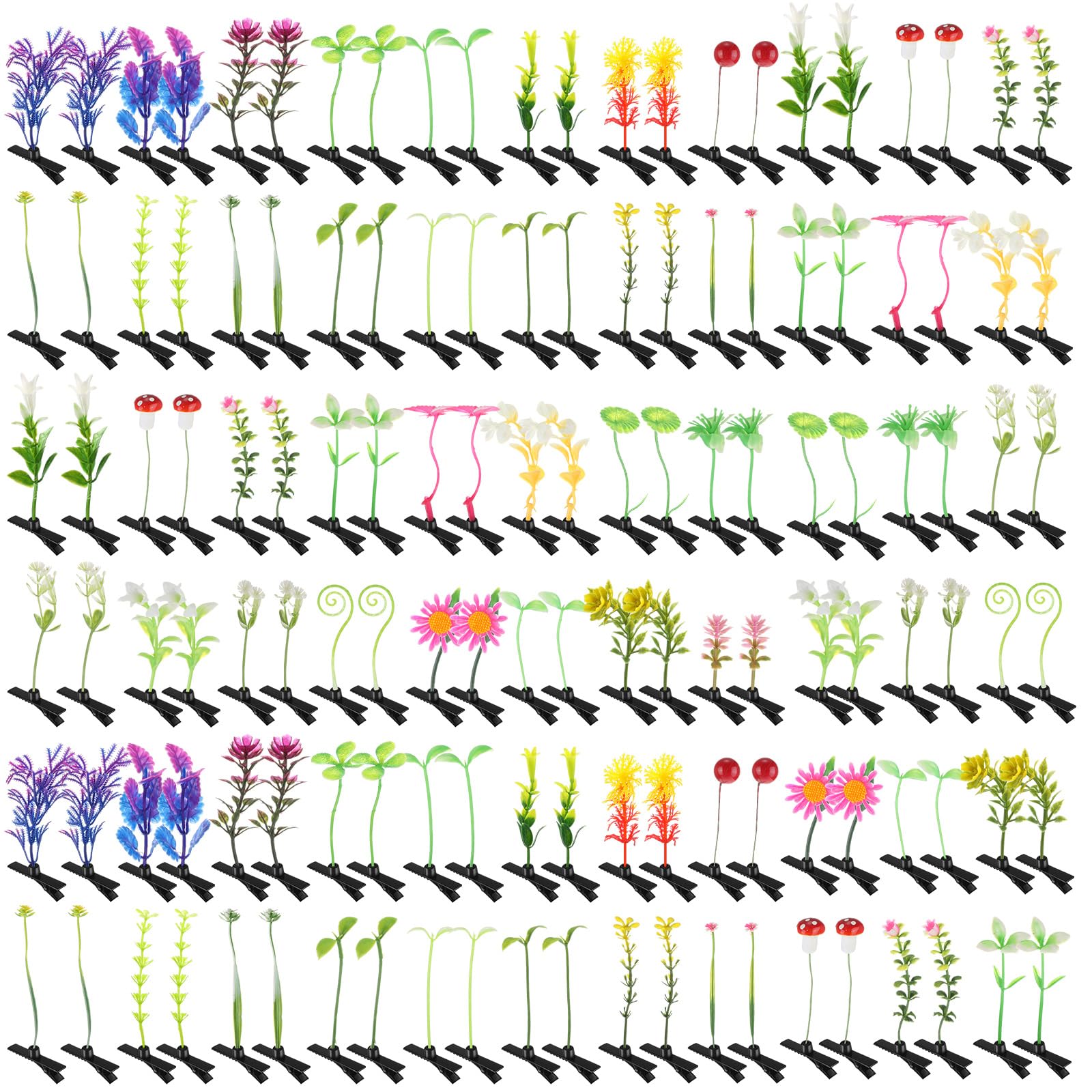 Tigeen front packaging showing 100 colorful plant clips and quantity benefit