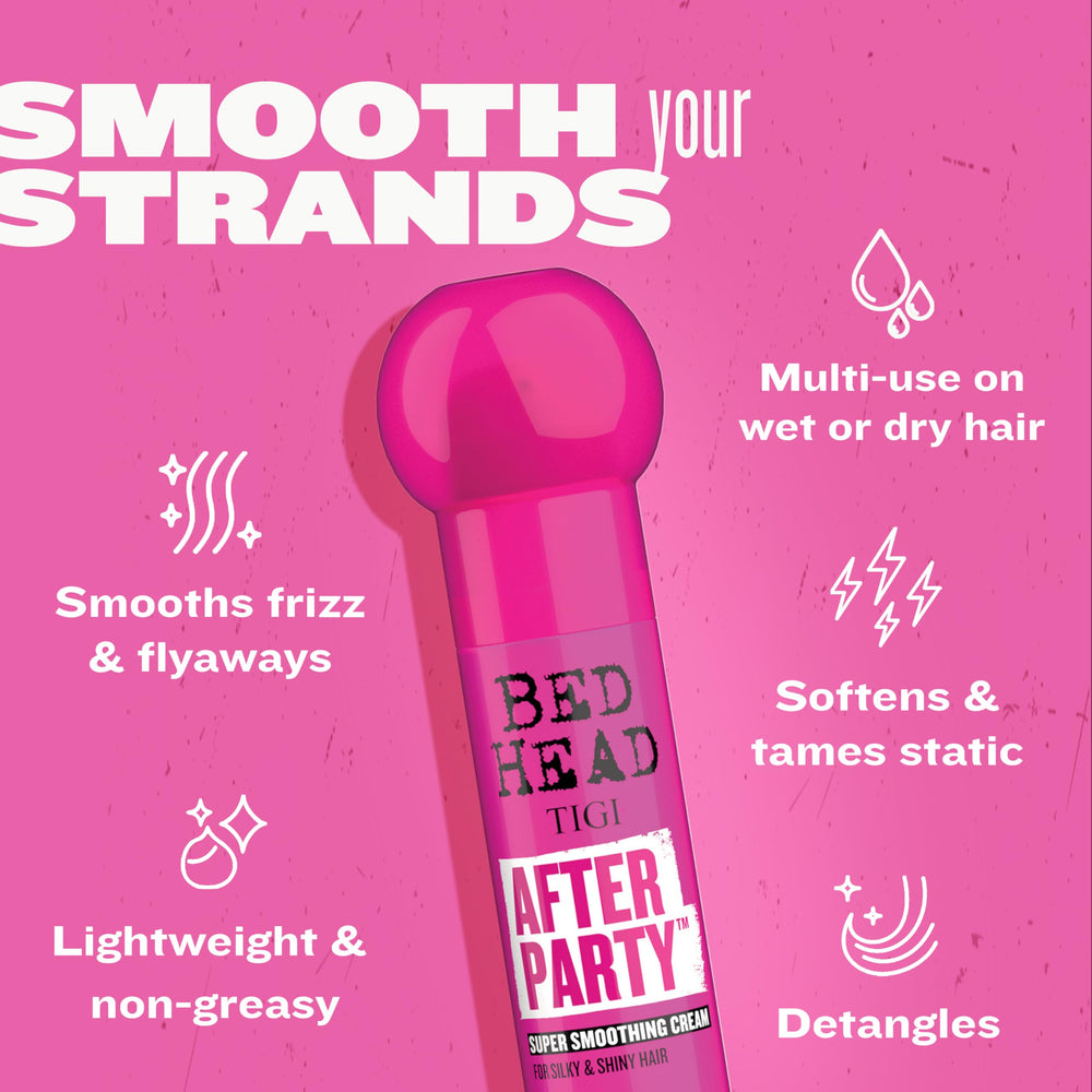 TIGI Bed Head product held in hand illustrating 3.38 fl oz travel-friendly size