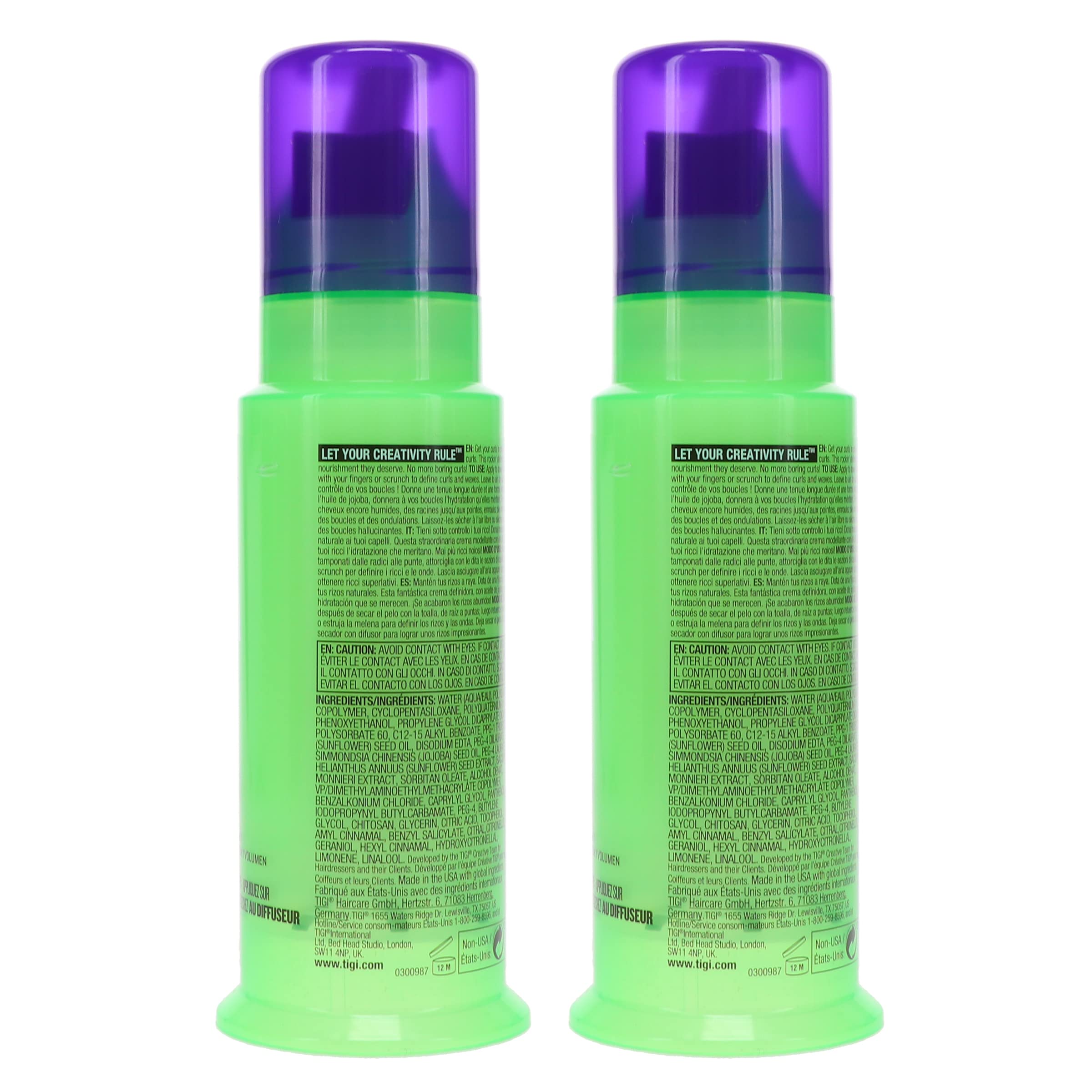 TIGI Bed Head applied to damp hair to define curls and reduce frizz