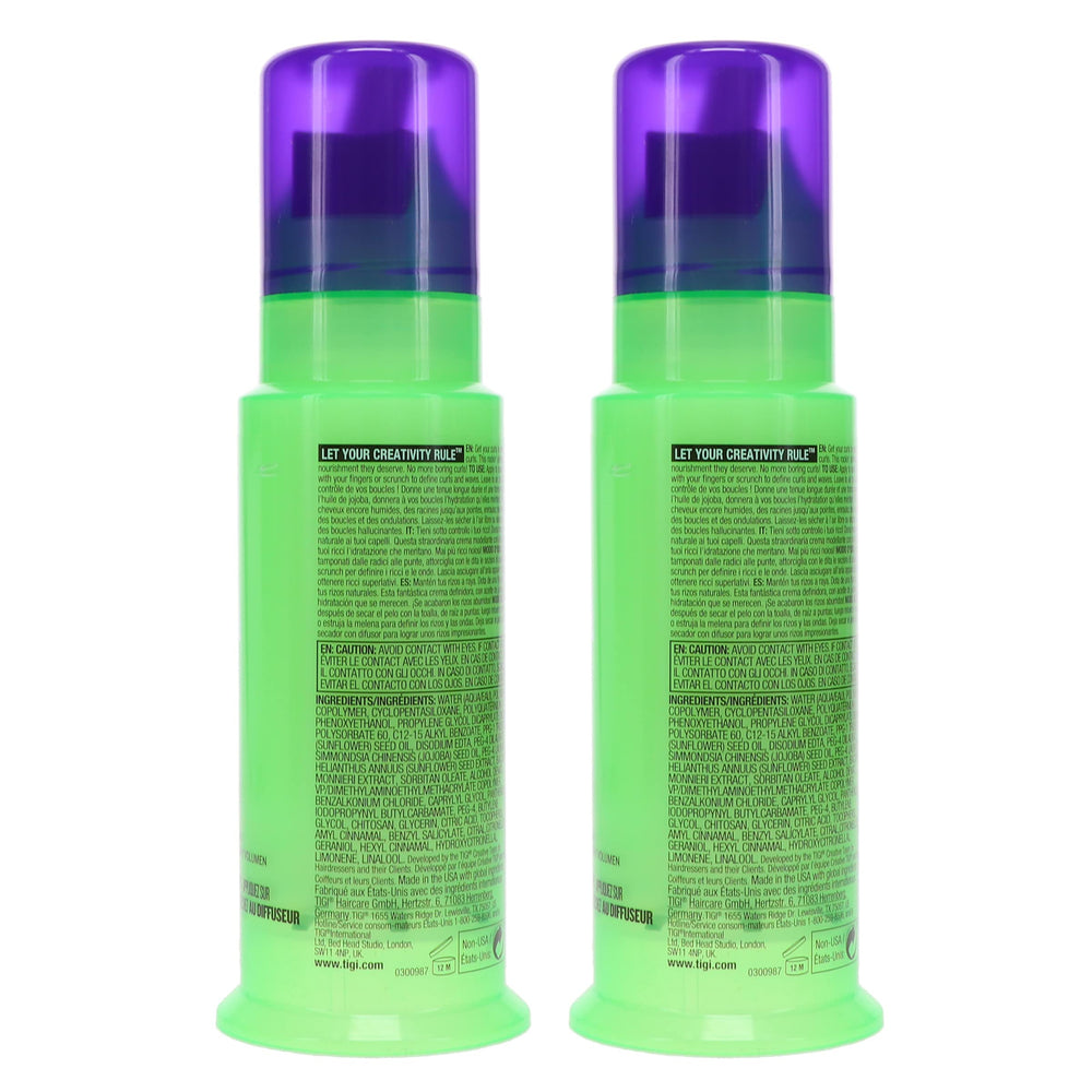 TIGI Bed Head applied to damp hair to define curls and reduce frizz