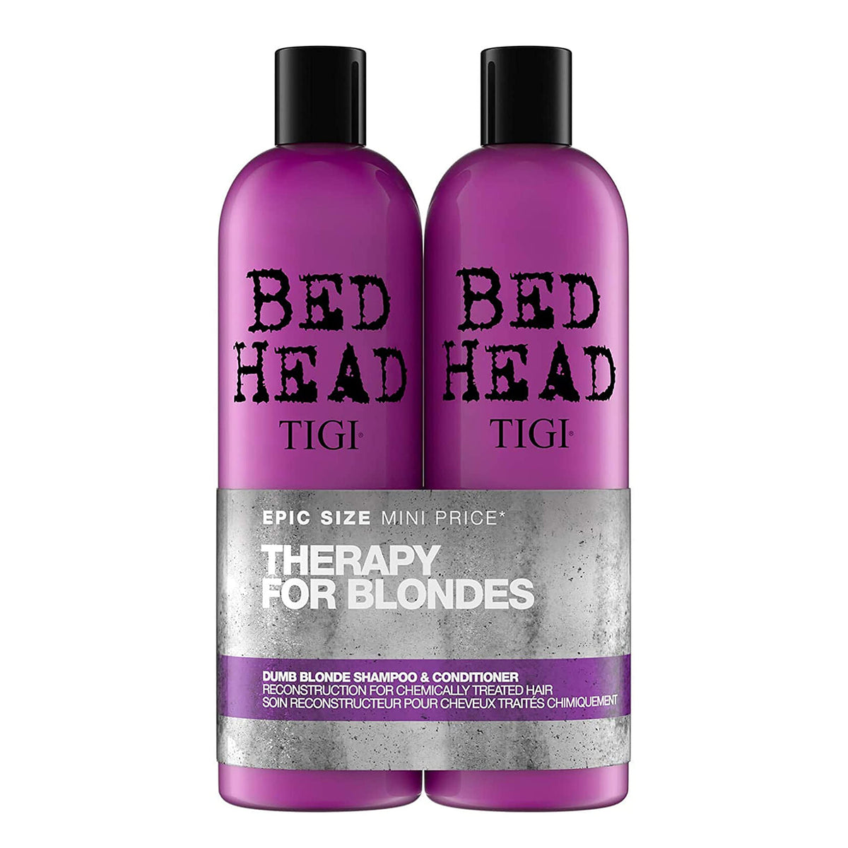 TIGI Bed Head front packaging showing both bottles for easy identification and salon results