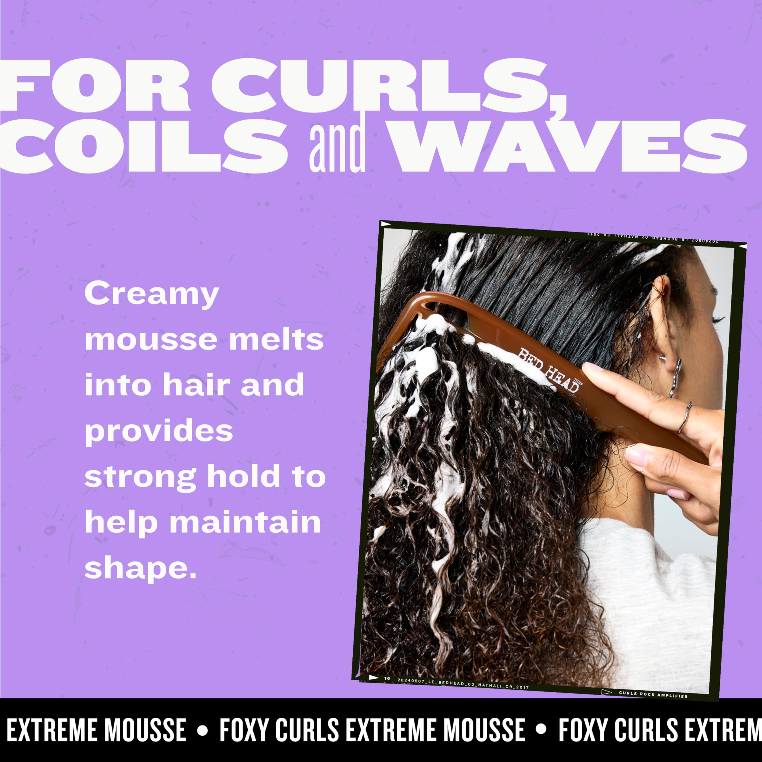 TIGI Bed Head applied to damp hair to define curls and reduce frizz