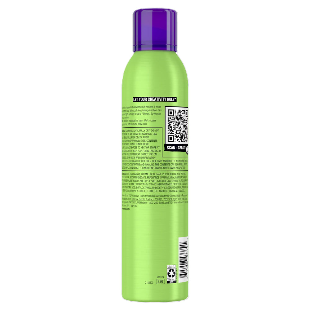 TIGI Bed Head mousse texture swatch showing creamy hold and hydration