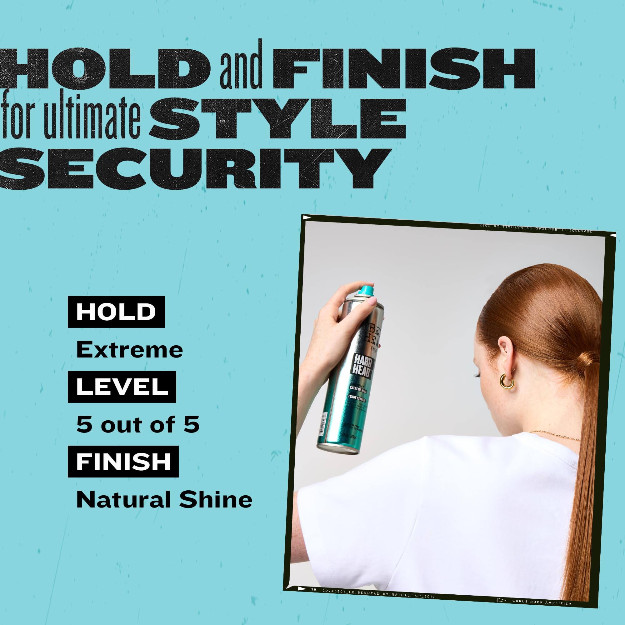 TIGI Bed Head applied to styled hair showing frizz control and secure shape benefit