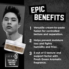 TIGI Bed Head paste being warmed in hands demonstrating smooth application