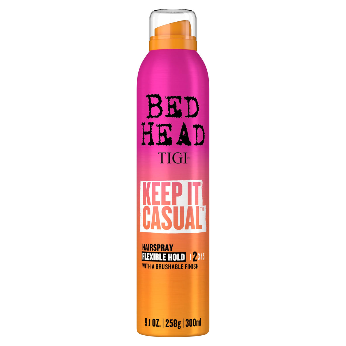TIGI Bed Head front packaging showing product and size benefit lightweight hold