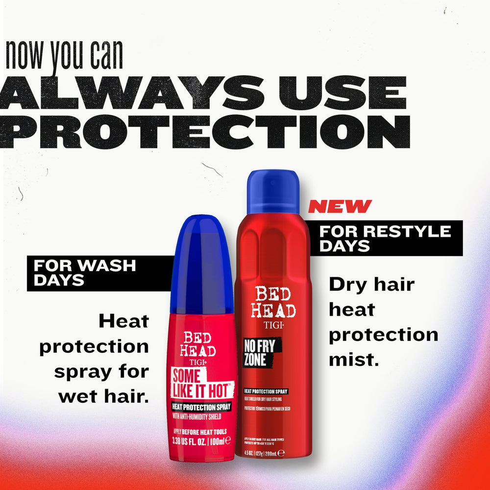 TIGI Bed Head placed on bathroom counter for easy daily use
