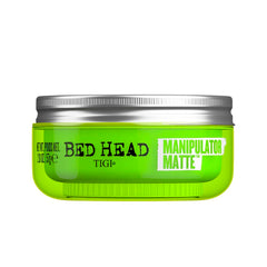 TIGI Bed Head jar front view showing compact packaging and strong hold benefit