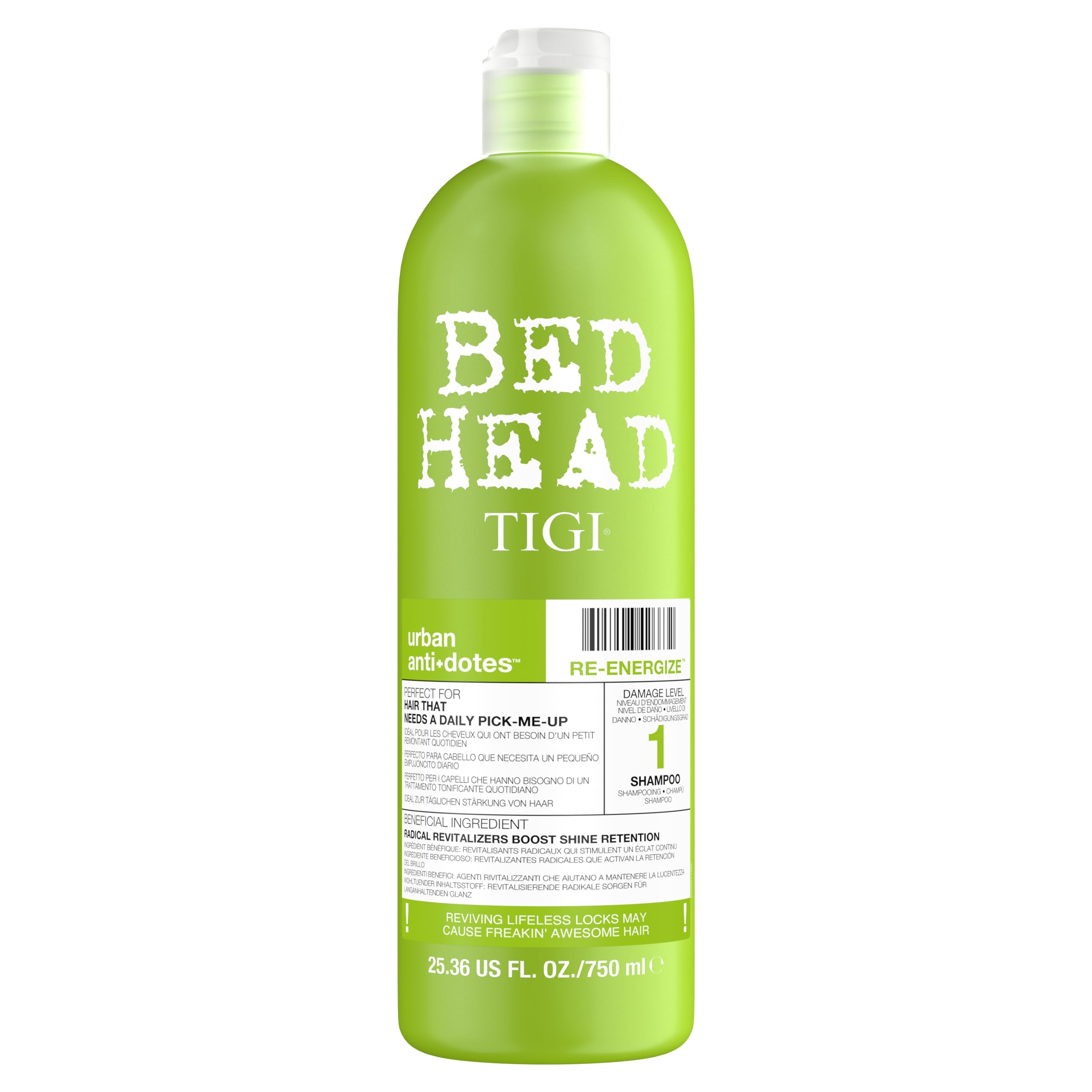 TIGI Bed Head front bottle view showing product label and volume benefit