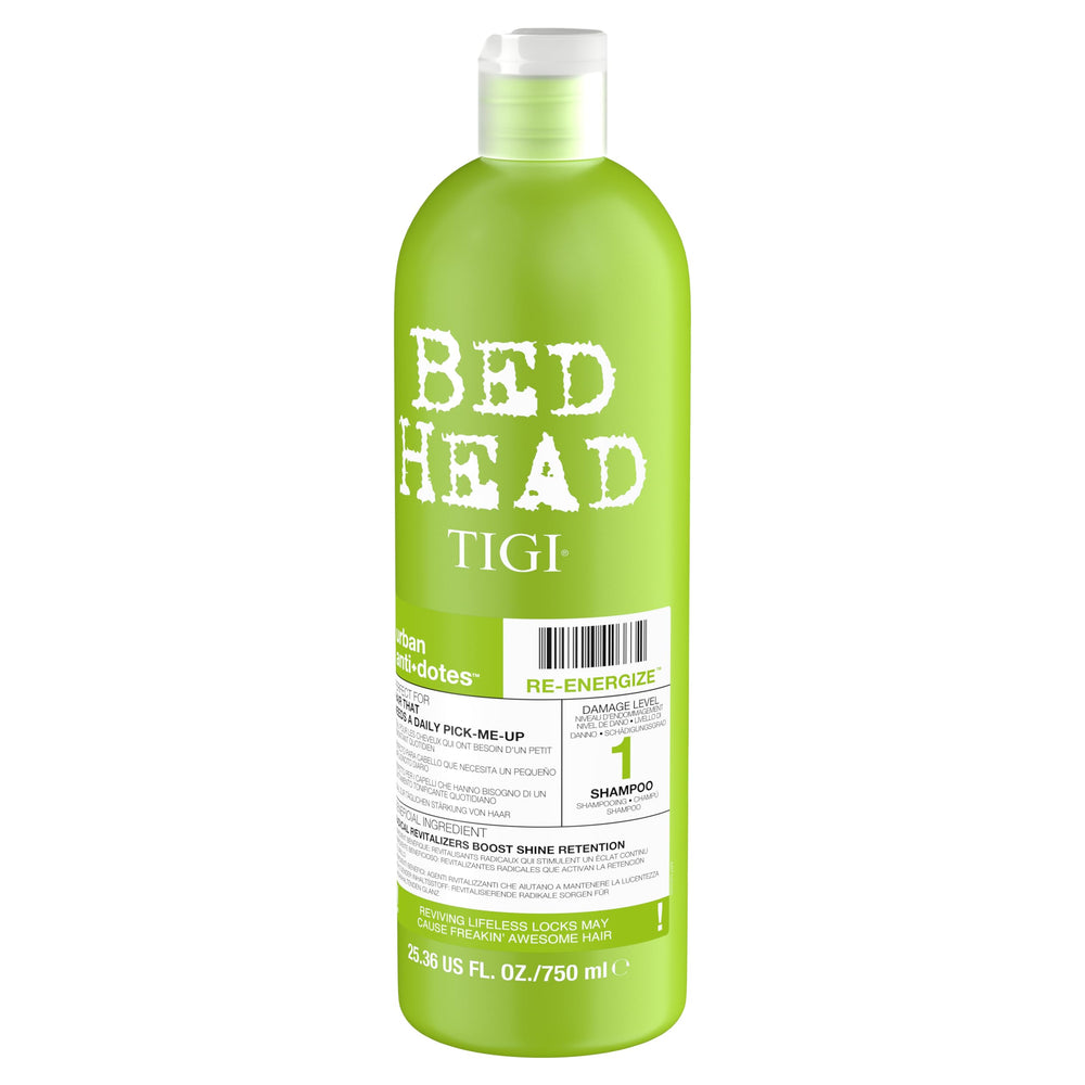 TIGI Bed Head on bathroom shelf lifestyle scene conveying salon results at home