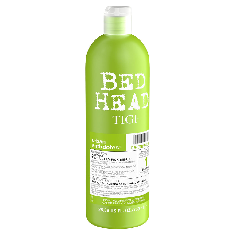 TIGI Bed Head pump close-up highlighting easy-dispense convenience