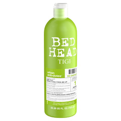 TIGI Bed Head pump close-up highlighting easy-dispense convenience
