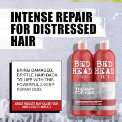 TIGI Bed Head back label close-up listing ingredients and directions