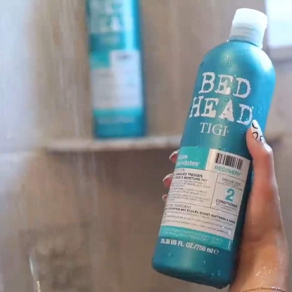 TIGI Bed Head size scale comparison indicating the large 25.36 fl oz value