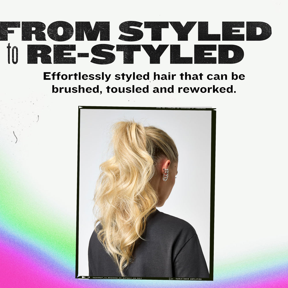 TIGI Bed Head styling before and after image showing smoother, natural hold