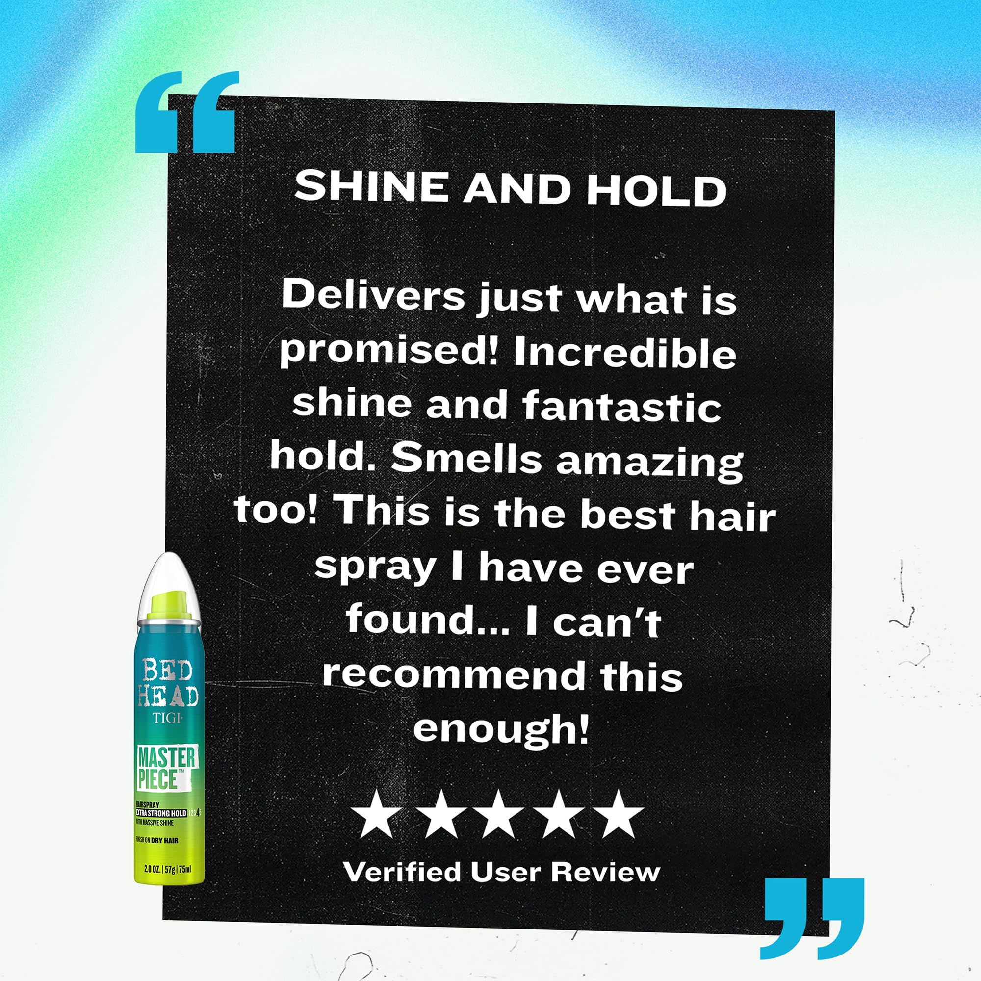 TIGI styling in use locking a finished look with lasting hold
