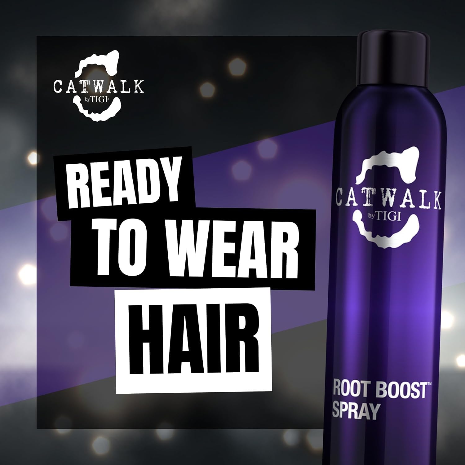 TIGI Catwalk on bathroom vanity styled for daily use and styling convenience