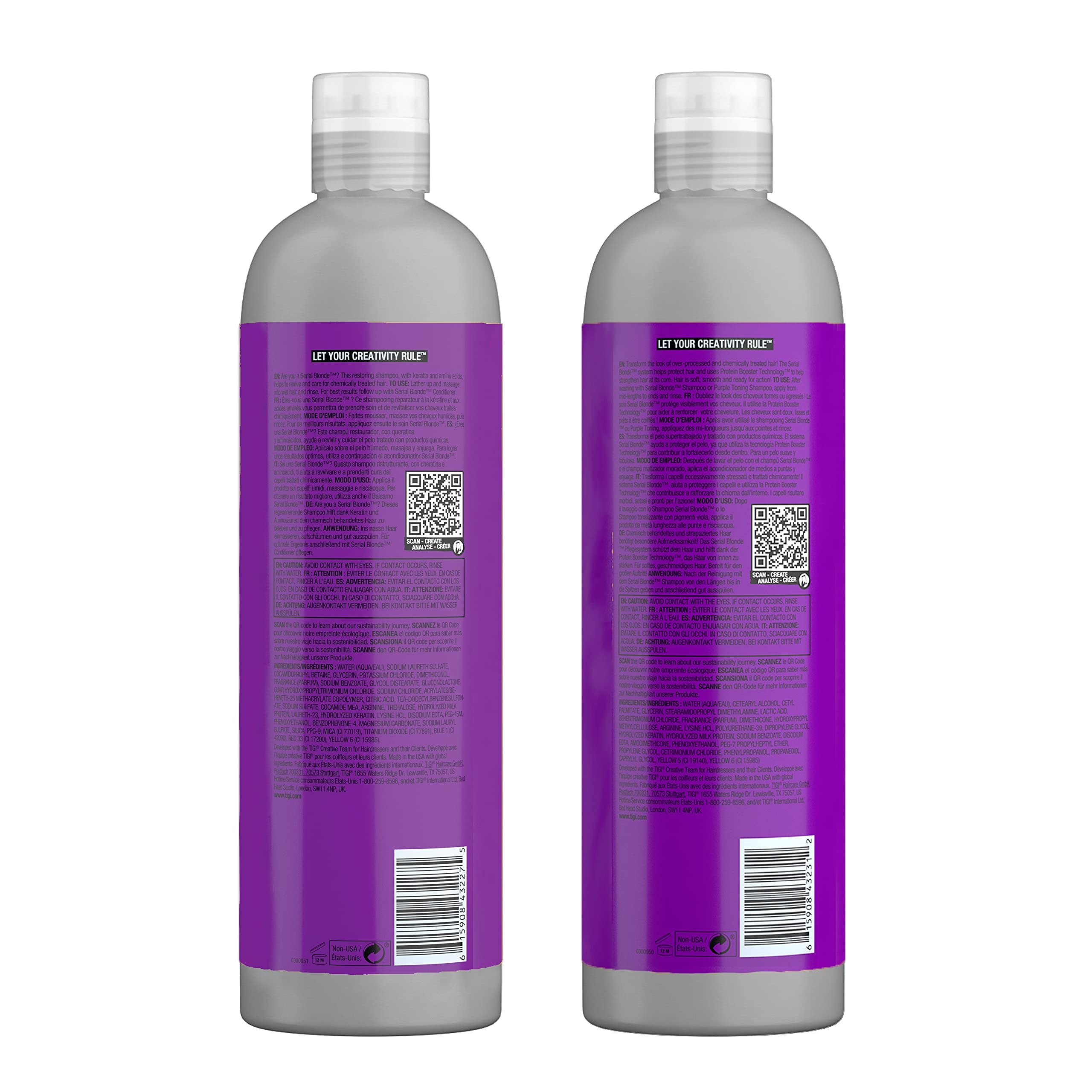 TIGI close-up of shampoo texture with restorative protein benefits