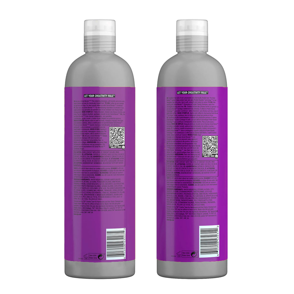 TIGI close-up of shampoo texture with restorative protein benefits