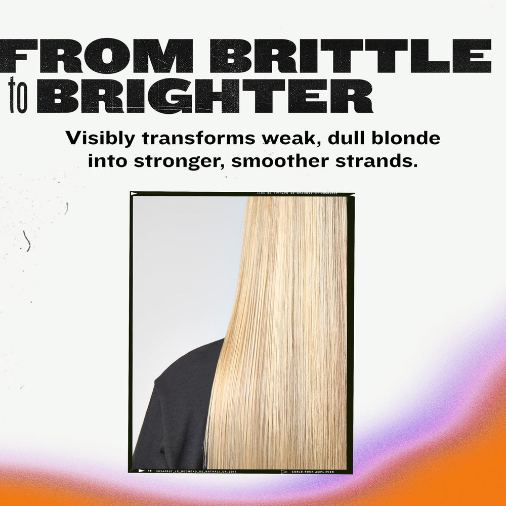 TIGI ingredient label highlighting keratin and amino acid benefits
