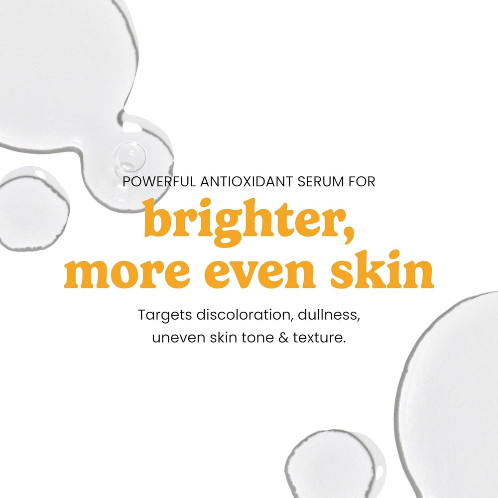 Timeless product label and ingredient list, clarity about vitamins C, E, ferulic