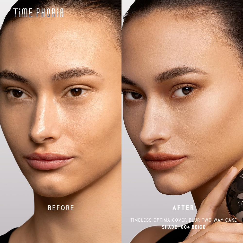 TIMEPHORIA close-up powder texture highlighting microfine finish and smooth application