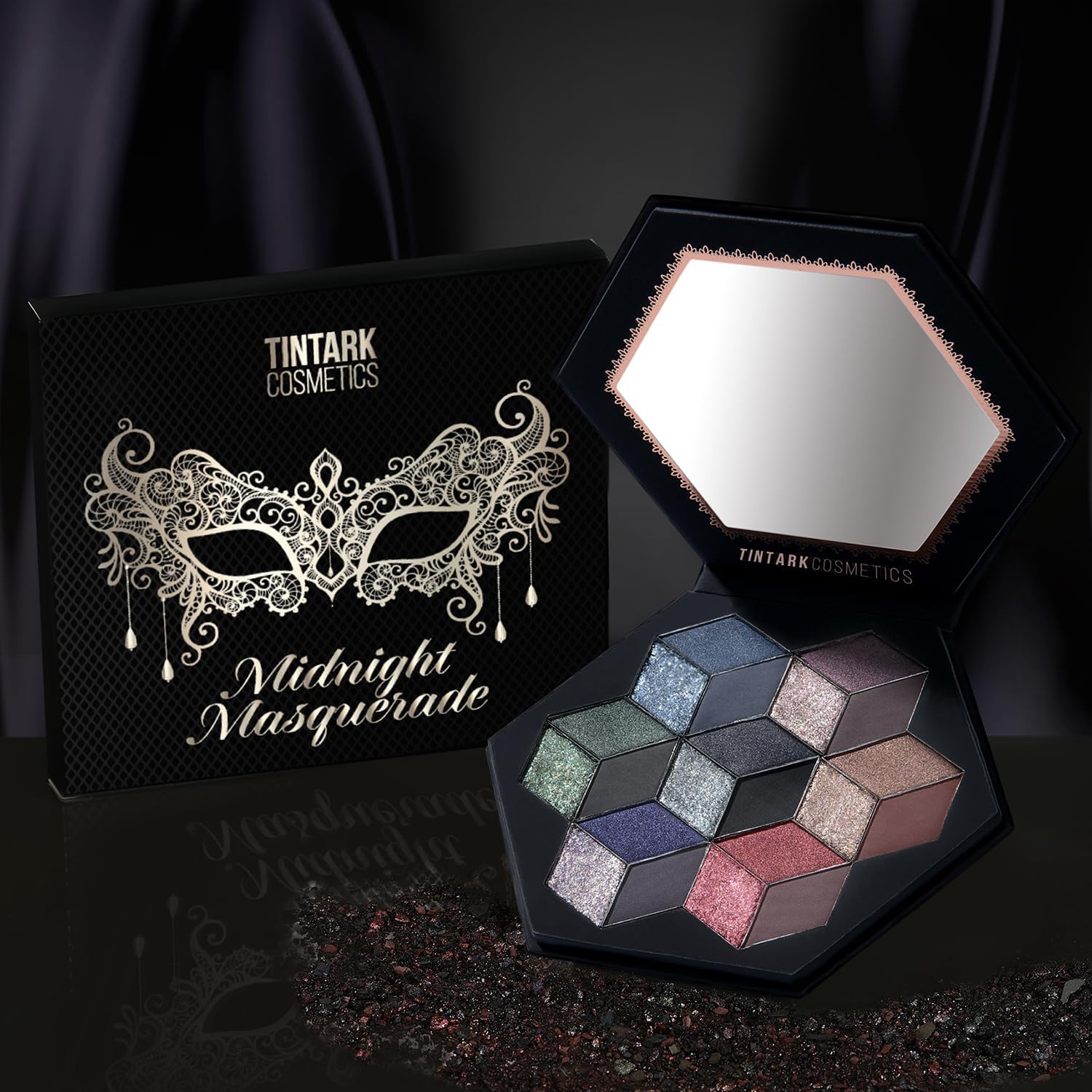 tintark palette held in hand to show compact size and travel-friendly scale