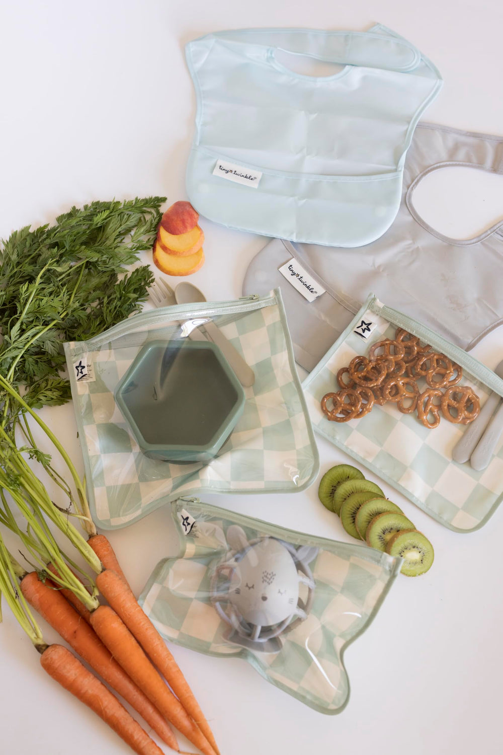 Tiny Twinkle medium pouch with toiletries demonstrating TSA-friendly visibility