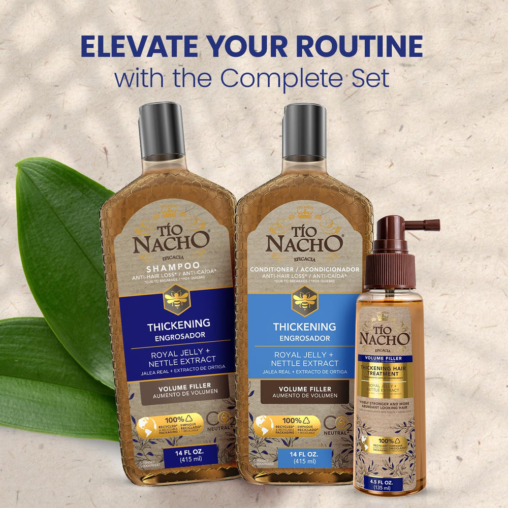 Tio Nacho bottles in bathroom setting for everyday routine convenience