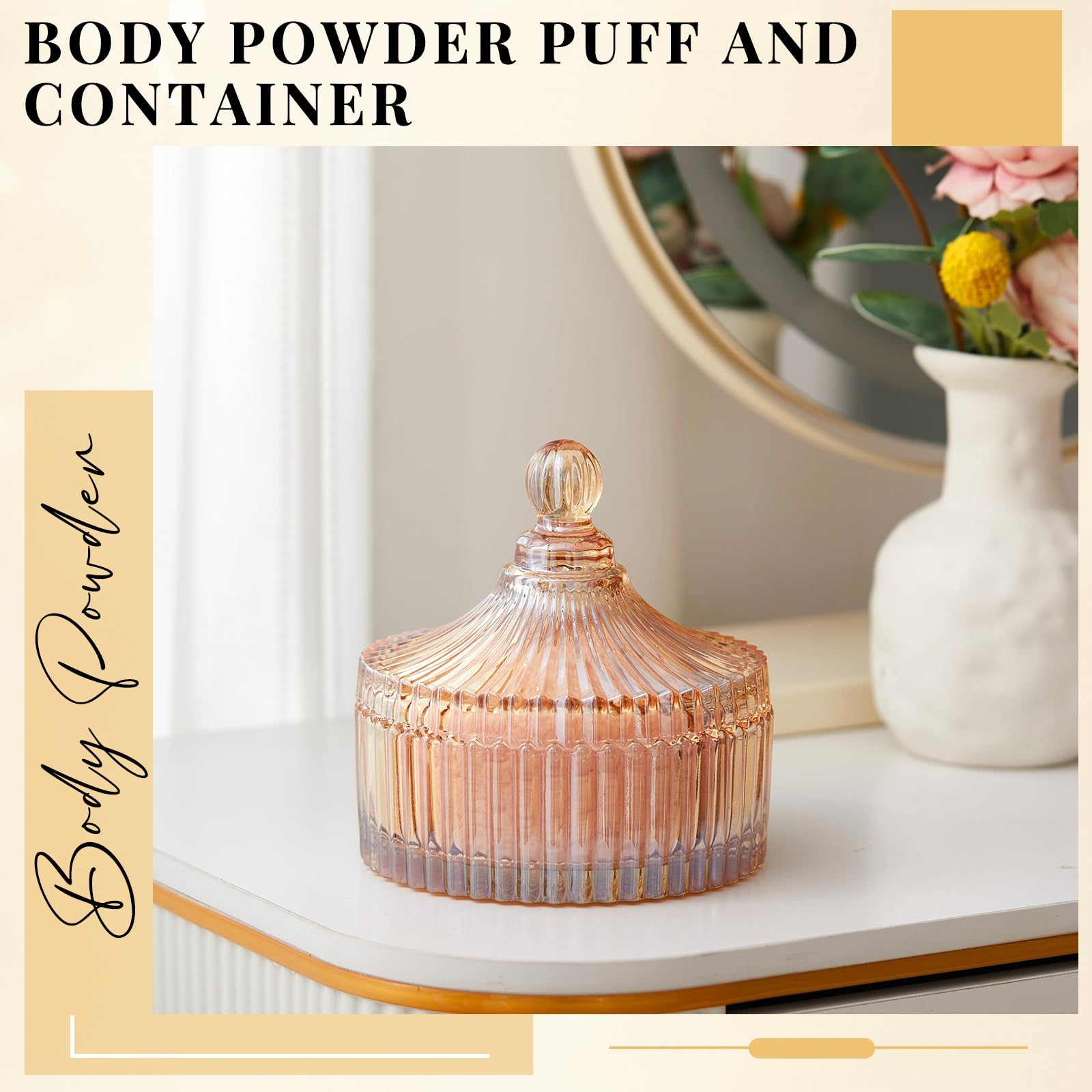 Tioncy large powder puff top view demonstrating even application