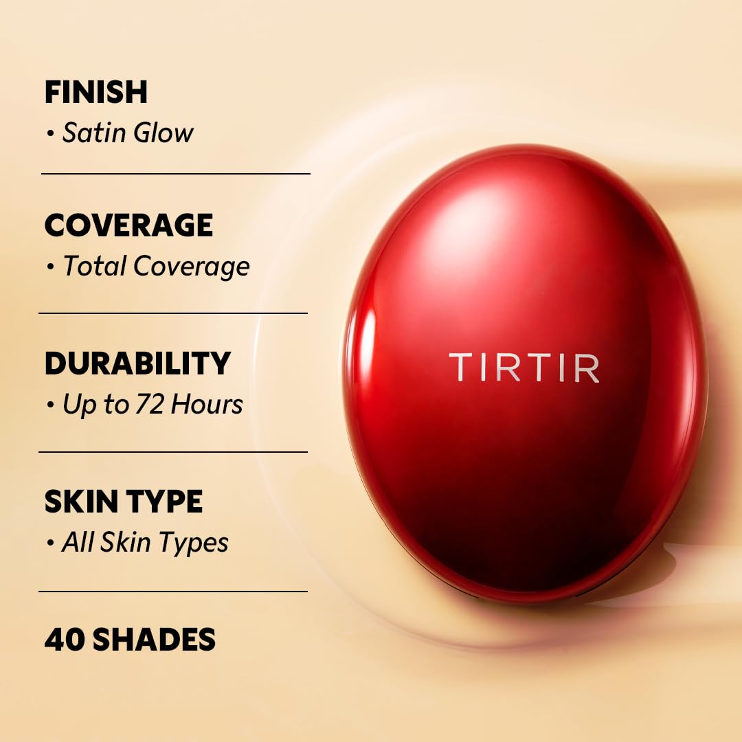 TIRTIR before-and-after half-face comparison revealing improved tone and concealment