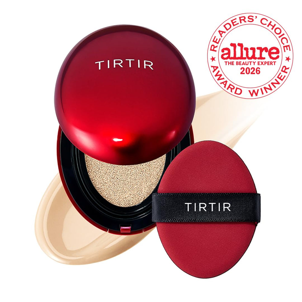 TIRTIR open compact with cushion and puff displaying easy application convenience