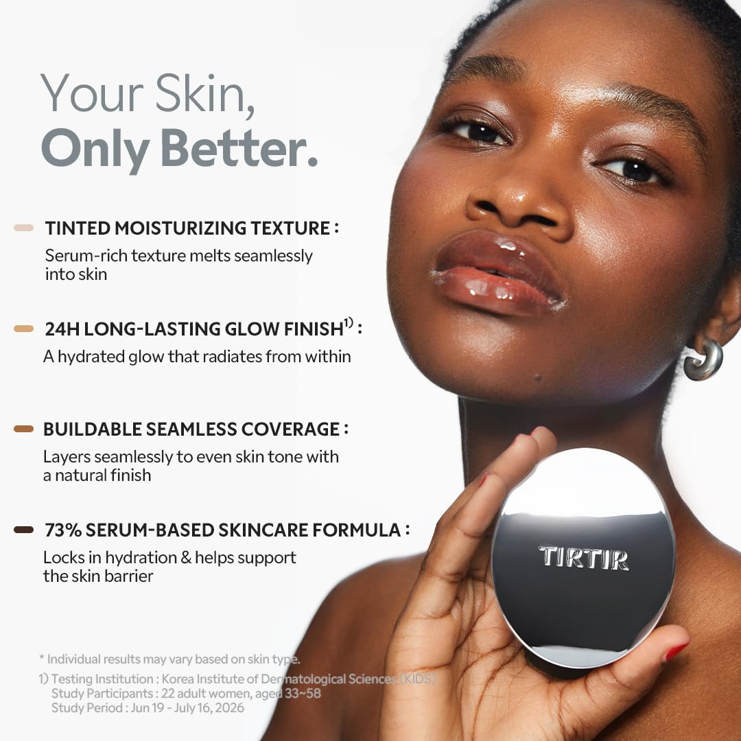 TIRTIR close-up of cushion texture showing creamy blendability benefit