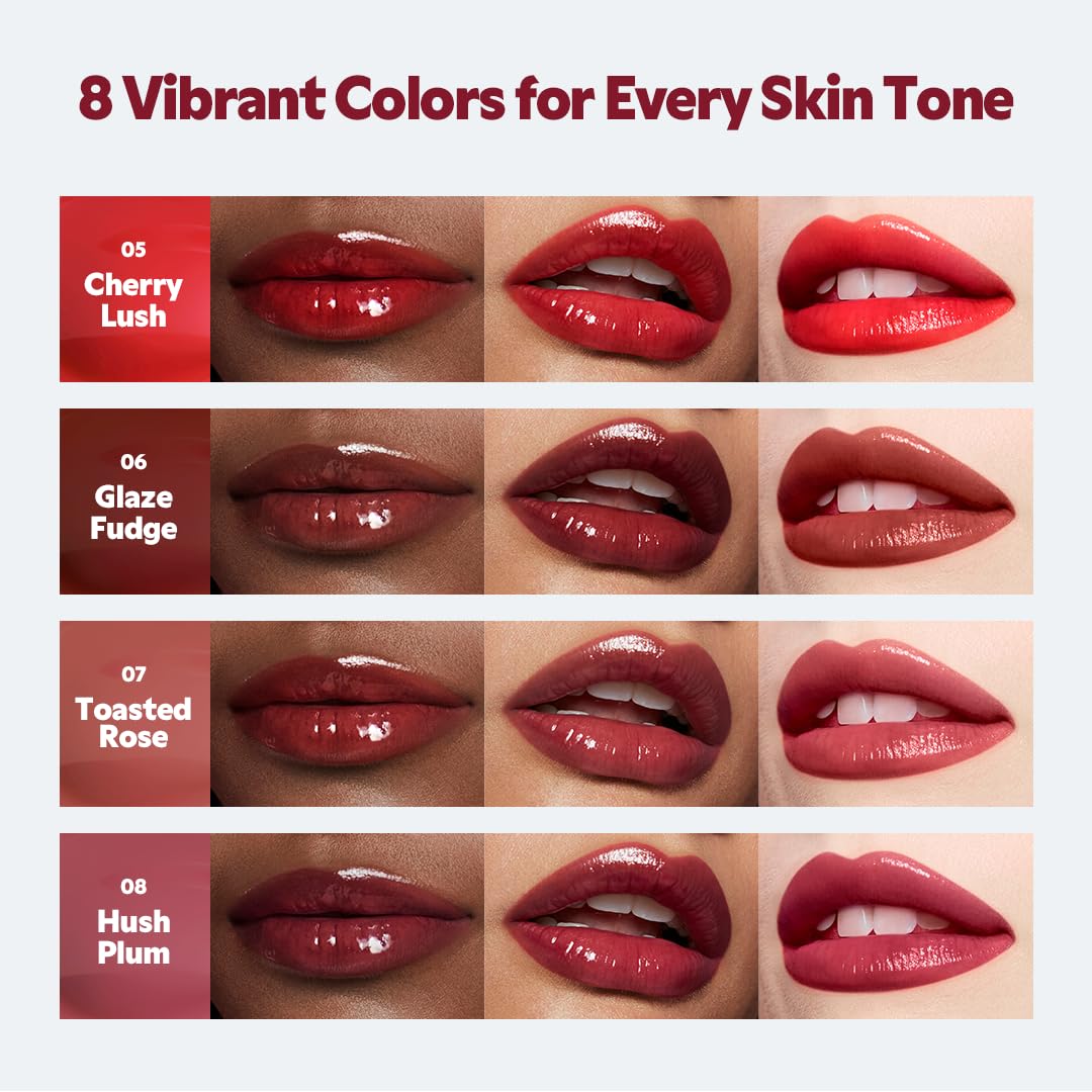 TIRTIR on model lips illustrating natural glossy rose finish