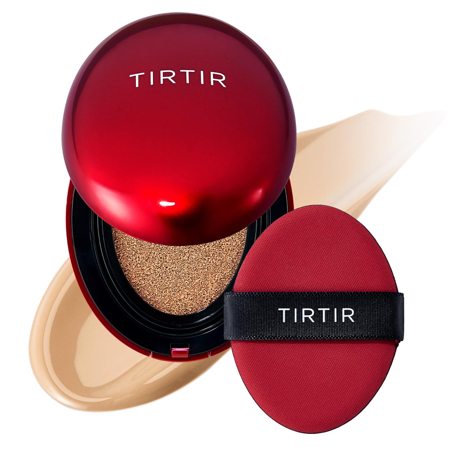 TIRTIR compact front view showing sleek packaging and portable design benefit
