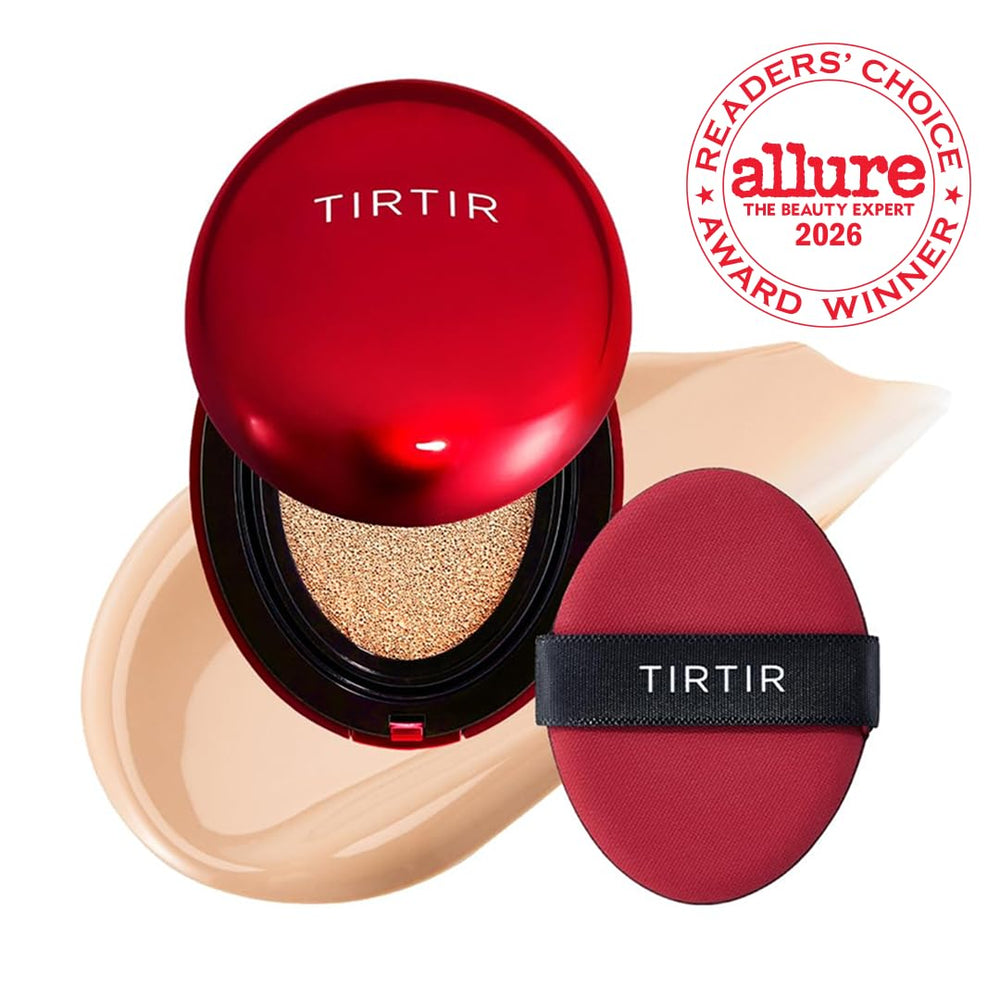 TIRTIR open compact with puff demonstrating easy on-the-go application