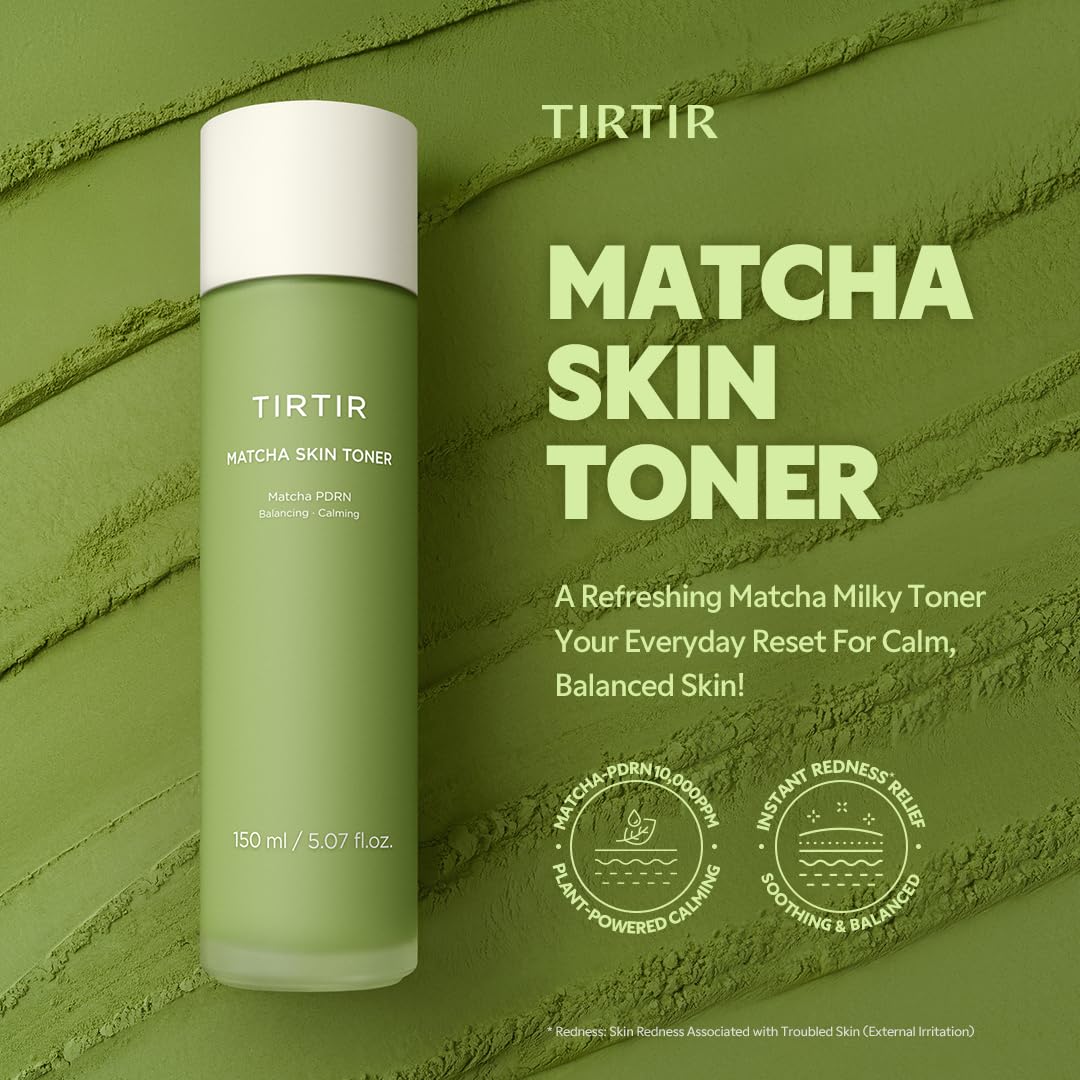 TIRTIR matcha leaf ingredient close-up signifying antioxidant-rich support
