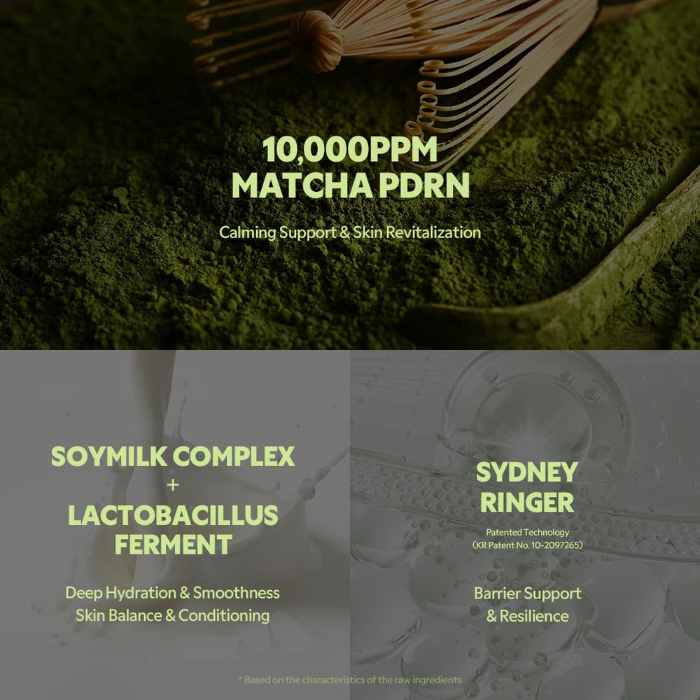 TIRTIR matcha toner label close-up showing formulation details and benefits