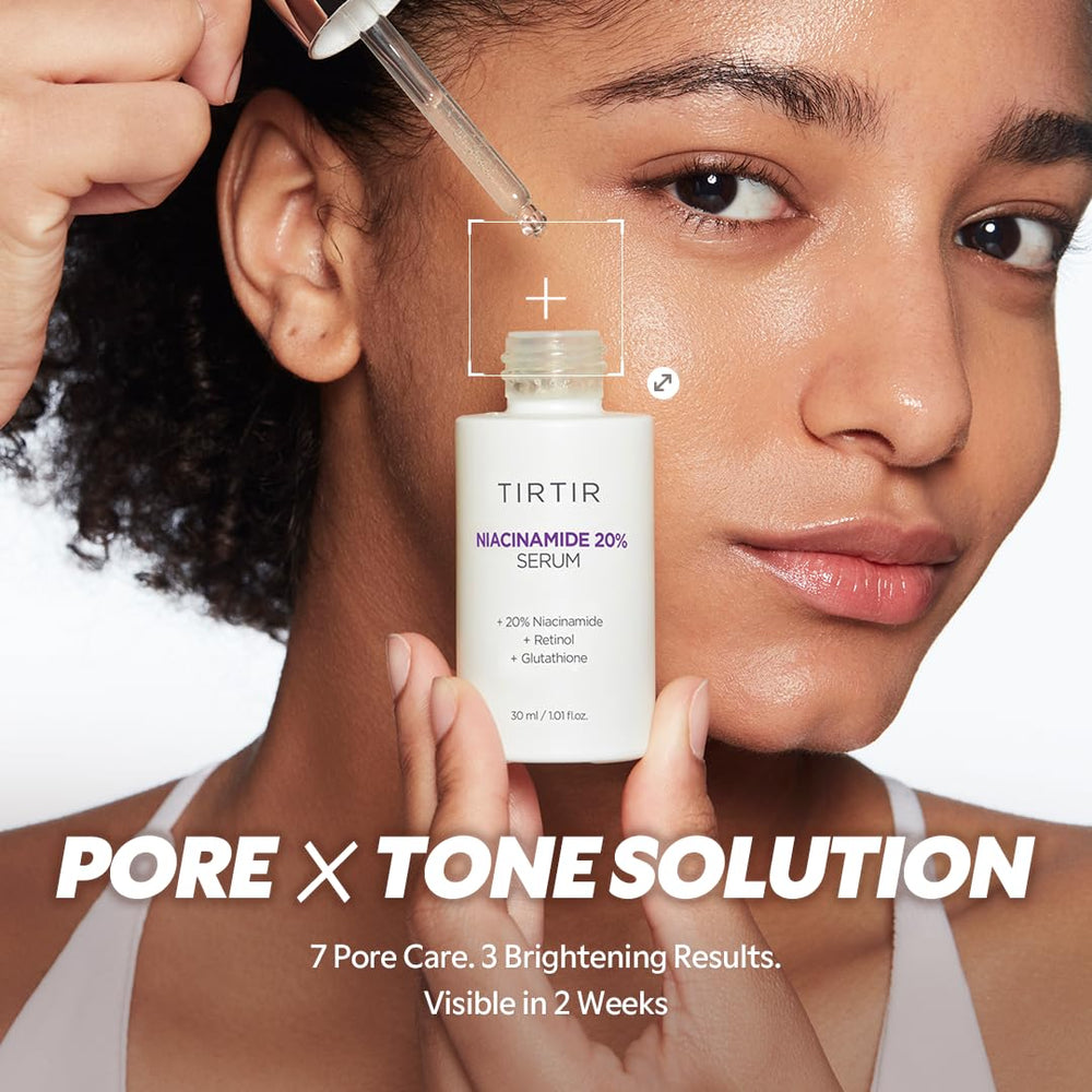 TIRTIR dropper dispensing serum, highlighting smooth lightweight texture